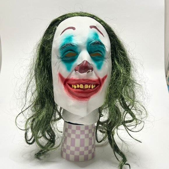 Joker Mask Scary Halloween Latex Masks Horror Clown Full Head Mask Adult size - Picture 1 of 4